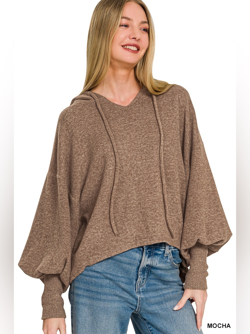 Z-C3 Zenana Oversized Melange Hacci Hoodie